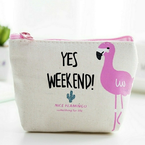 🆕🌴Canvas Flamingo Coin Purse🌴 - Picture 3 of 5
